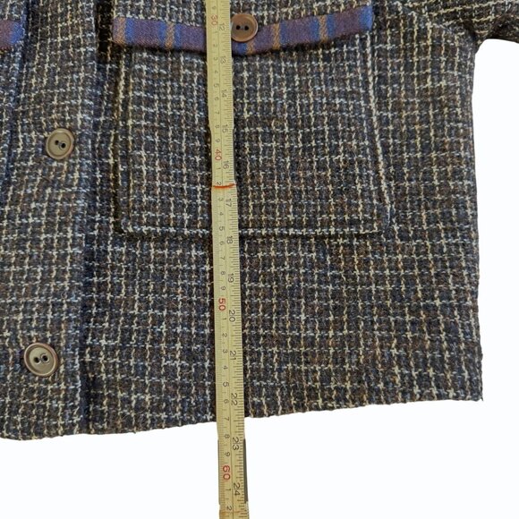 Cotélac Womens Tweed Jacket Plaid Wool Size US 8 Boxy Mixed Media‎ Office Siren - Picture 9 of 14